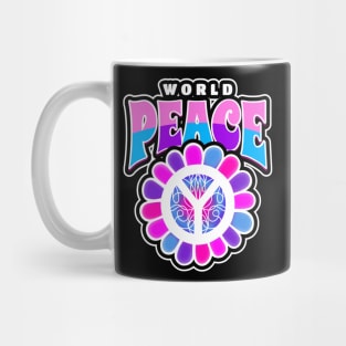 World Peace Sign Pink Blue Mug